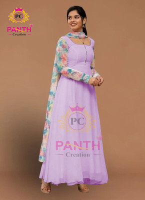 Panthcreation Flared/A-line Gown(Purple)