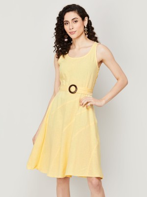 CODE by Lifestyle Women A-line Yellow Dress