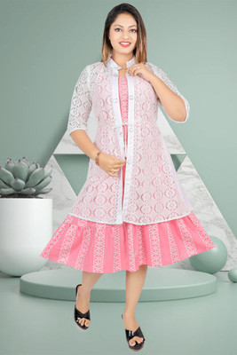 S LEMON DROPS Women A-line Pink Below Knee Dress