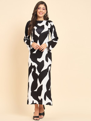 TANDUL Women Bodycon Multicolor Midi/Calf Length Dress