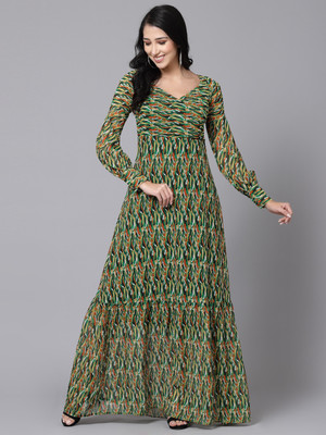 AAYU Women Maxi Green Full Length Dress