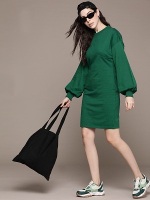 Roadster Women High Low Green Dress