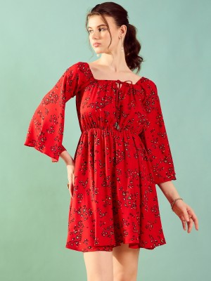 KASSUALLY Women Fit and Flare Red Dress