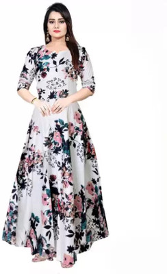 mk creation Women Gown Multicolor Maxi/Full Length Dress