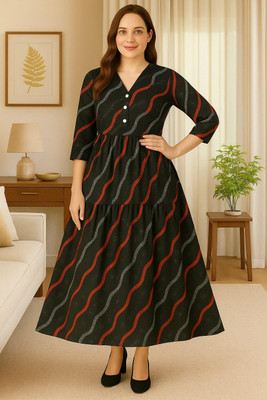 Jovialthreads Women Fit and Flare Pink Ankle Length Dress