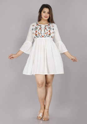 MARISY Women A-line White Dress