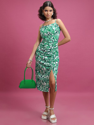 Tokyo Talkies Women A-line Multicolor Midi/Calf Length Dress
