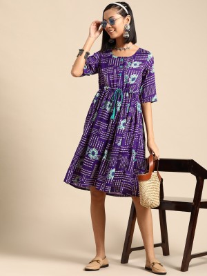 Sangria Women A-line Purple Dress