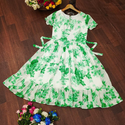 Nautiful Women Fit and Flare Light Green Midi/Calf Length Dress