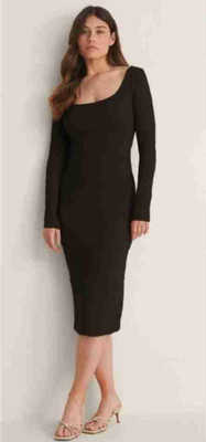 SWEVENFASHION Women Bodycon Brown Midi/Calf Length Dress