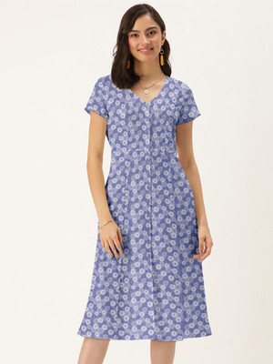 Dressberry Women A-line Purple Knee Length Dress