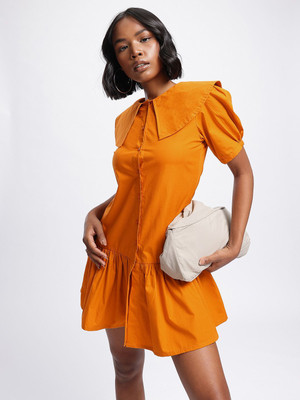 Dressberry Women A-line Orange Mini/Short Dress