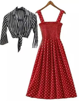 Nature Craft Women A-line Red Maxi/Full Length Dress