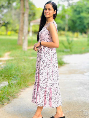 Mom Muffin Women A-line Pink Midi/Calf Length Dress