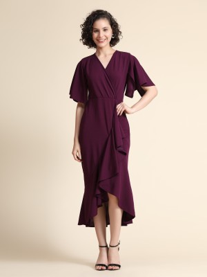 METRONAUT Women Bodycon Purple Dress