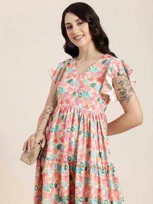 HERE&NOW Women A-line Multicolor Dress