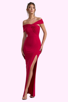 Traquila Women Bodycon Red Maxi/Full Length Dress