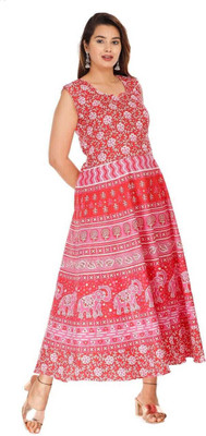 touchpix Women Fit and Flare Multicolor Midi/Calf Length Dress