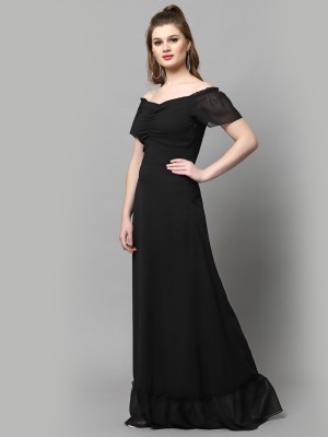 AAYU Women Maxi Black Dress