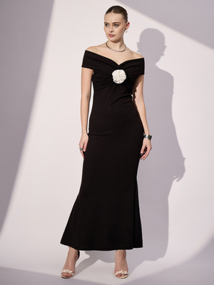Uptownie Lite Women Bodycon Black Maxi/Full Length Dress