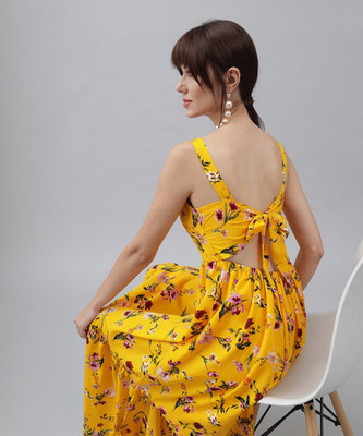 Emeros Women Fit and Flare Multicolor Midi/Calf Length Dress