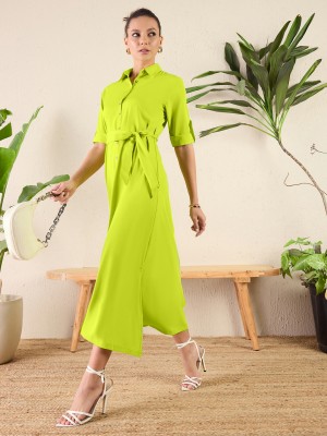 Uptownie Lite Women Maxi Light Green Dress