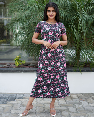 Lara Women A-line Multicolor Ankle Length Dress