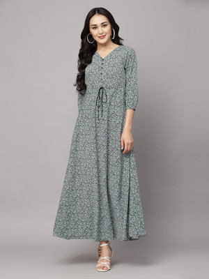 AAYU Women Maxi White, Black, Light Blue Full Length Dress