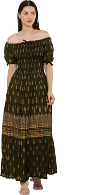 Y company Women Fit and Flare Black Maxi/Full Length Dress