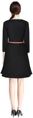 Shoponbit Women Fit and Flare Blue Knee Length Dress