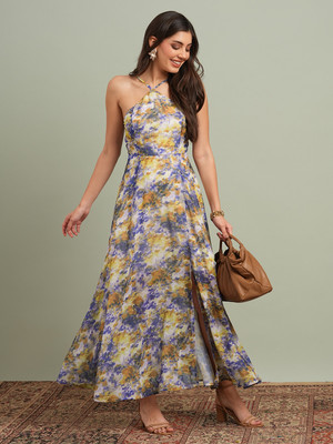 Globus Women A-line Multicolor Maxi/Full Length Dress