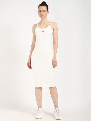 TOMMY HILFIGER Women Bodycon White Below Knee Dress