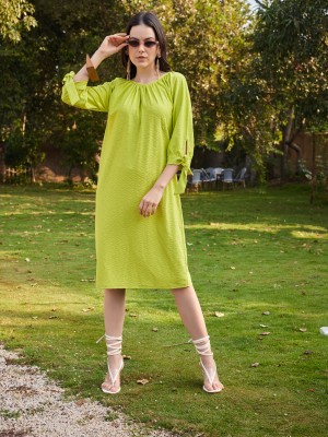 MILOST Women A-line Yellow Dress