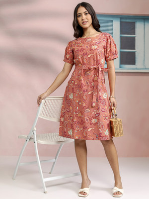 Tokyo Talkies Women A-line Multicolor Midi/Calf Length Dress