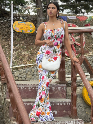 TANDUL Women Bodycon Multicolor Maxi/Full Length Dress