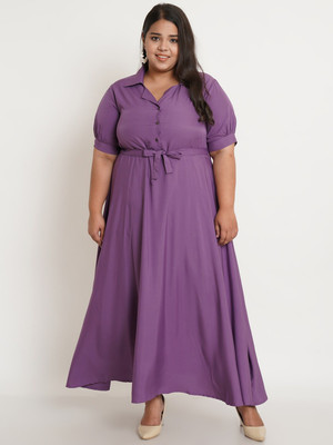 U&F Women Maxi Purple Full Length Dress