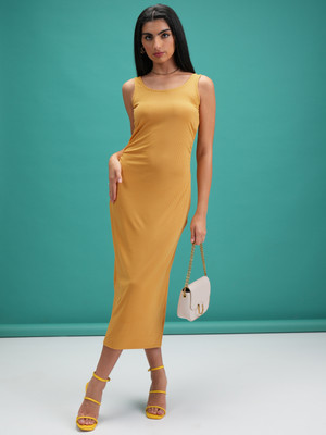 Tokyo Talkies Women Wrap Yellow Maxi/Full Length Dress