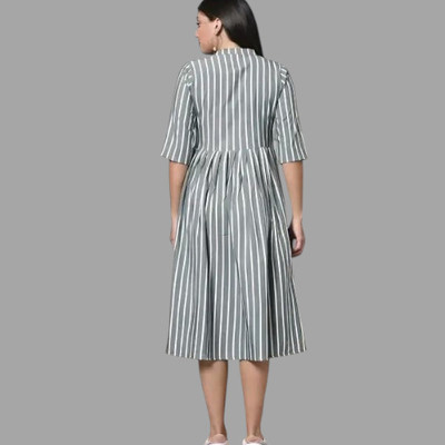 Suhani Creationnm Women Embroidered A-line Kurta(Blue, Grey)