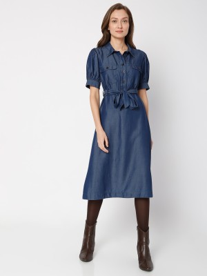 VERO MODA Women A-line Blue Dress