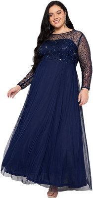 wild U Women Gown Blue Maxi/Full Length Dress