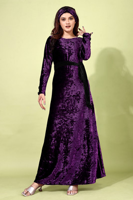 junglybilli Women A-line Purple Maxi/Full Length Dress