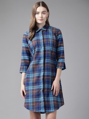 English Navy Women Shirt Blue Dress