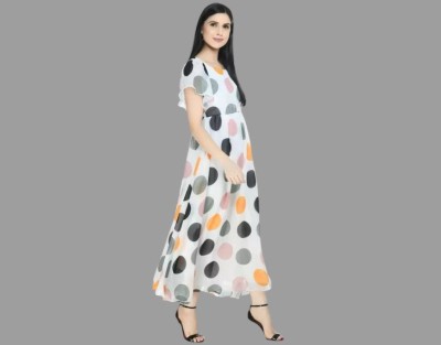 Raabta Fashion Women Maxi Multicolor Dress