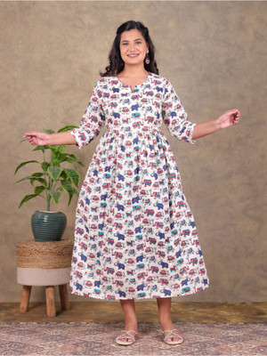 FabFinds Women Maxi Multicolor Full Length Dress