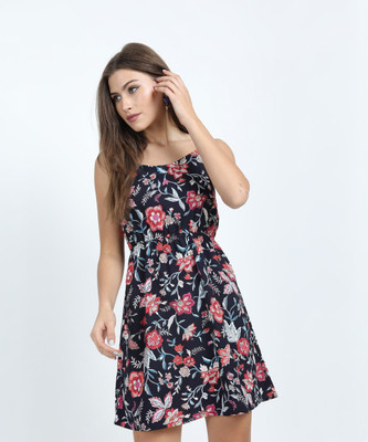 Tokyo Talkies Women Ribbed Multicolor Above Knee/Mid Thigh Length Dress