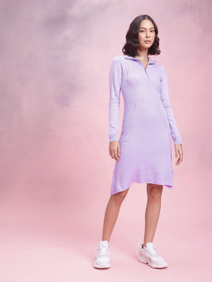 Dressberry Women A-line Purple Above Knee/Mid Thigh Length Dress