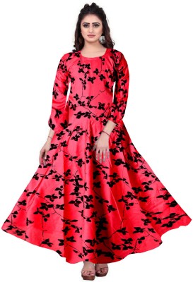 Hans Craft And Creation Women Fit and Flare Pink Dress