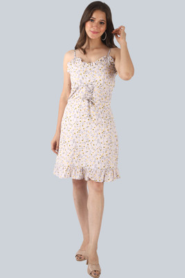 CELESTINA Women A-line White Mini/Short Dress