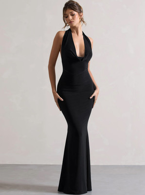 Moda Rapido Women Bodycon Black Maxi/Full Length Dress