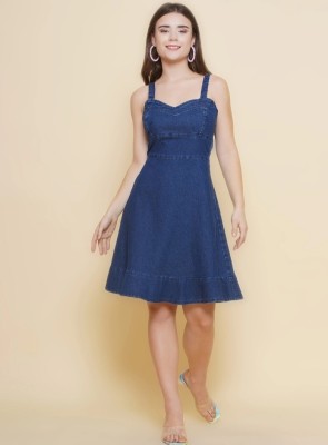 Revella Fashion Women Pinafore Blue Dress